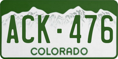 CO license plate ACK476