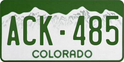 CO license plate ACK485