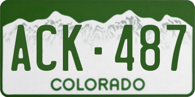 CO license plate ACK487