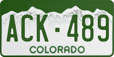 CO license plate ACK489