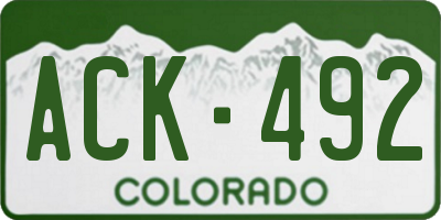 CO license plate ACK492