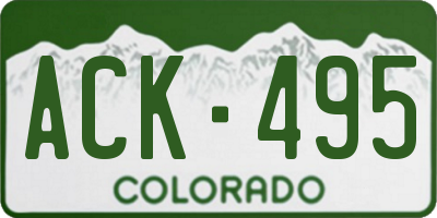 CO license plate ACK495