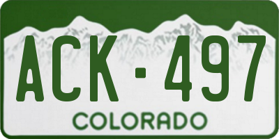 CO license plate ACK497