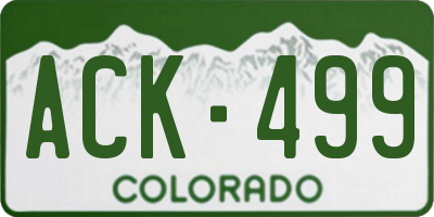 CO license plate ACK499