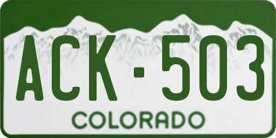 CO license plate ACK503
