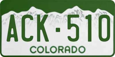 CO license plate ACK510