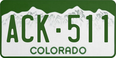 CO license plate ACK511