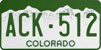 CO license plate ACK512