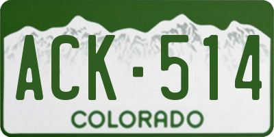 CO license plate ACK514