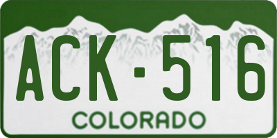 CO license plate ACK516