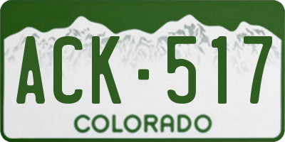 CO license plate ACK517