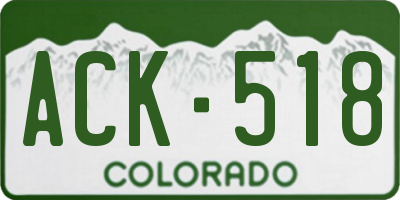 CO license plate ACK518