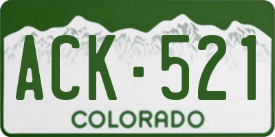 CO license plate ACK521