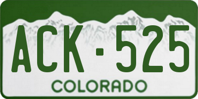 CO license plate ACK525