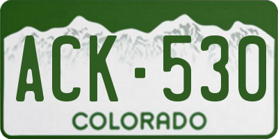 CO license plate ACK530