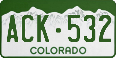 CO license plate ACK532
