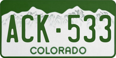 CO license plate ACK533