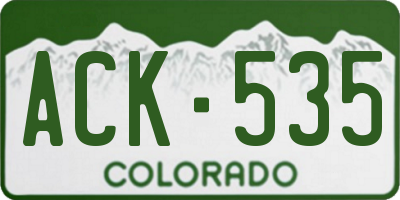 CO license plate ACK535