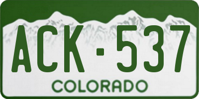 CO license plate ACK537