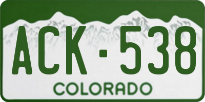 CO license plate ACK538