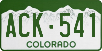 CO license plate ACK541