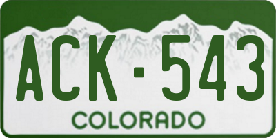 CO license plate ACK543