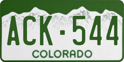 CO license plate ACK544