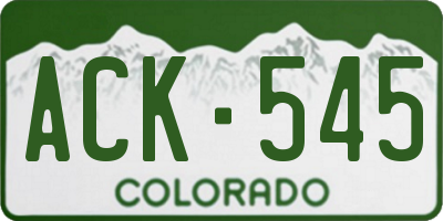 CO license plate ACK545