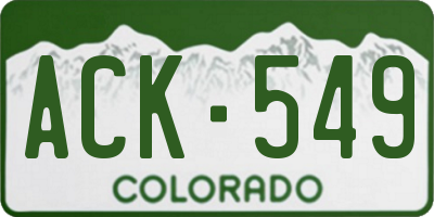 CO license plate ACK549