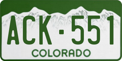 CO license plate ACK551