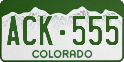 CO license plate ACK555