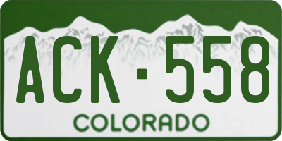 CO license plate ACK558
