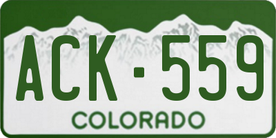 CO license plate ACK559