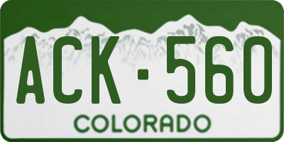 CO license plate ACK560