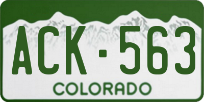 CO license plate ACK563