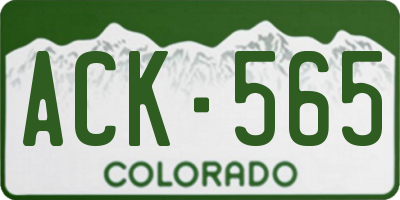 CO license plate ACK565