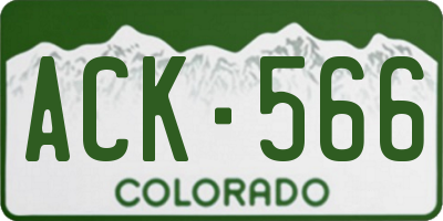 CO license plate ACK566