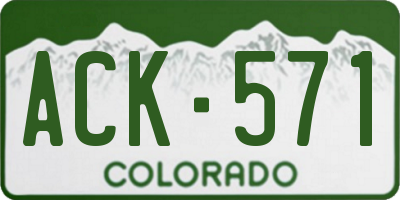 CO license plate ACK571