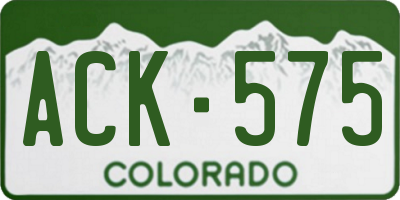 CO license plate ACK575