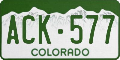 CO license plate ACK577