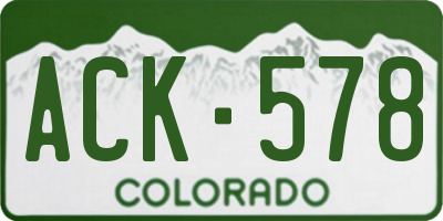 CO license plate ACK578