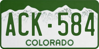CO license plate ACK584