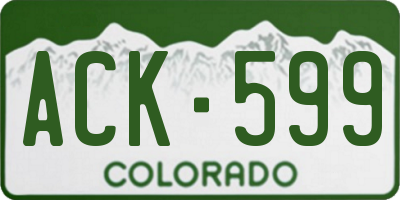 CO license plate ACK599