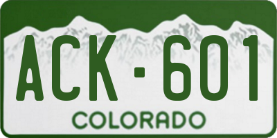 CO license plate ACK601