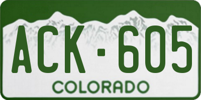 CO license plate ACK605