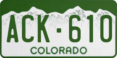CO license plate ACK610