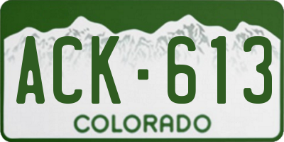CO license plate ACK613