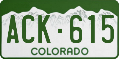 CO license plate ACK615