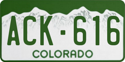 CO license plate ACK616