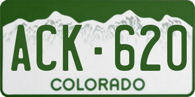 CO license plate ACK620